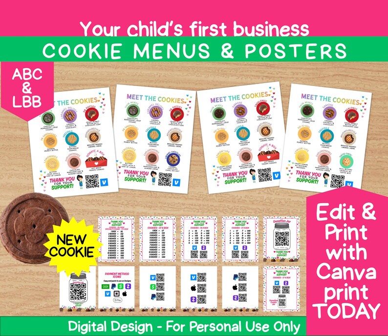 Cookie Menu.pdf Scout Cookie Menu Card Template: Editable Printable (digital Download ...