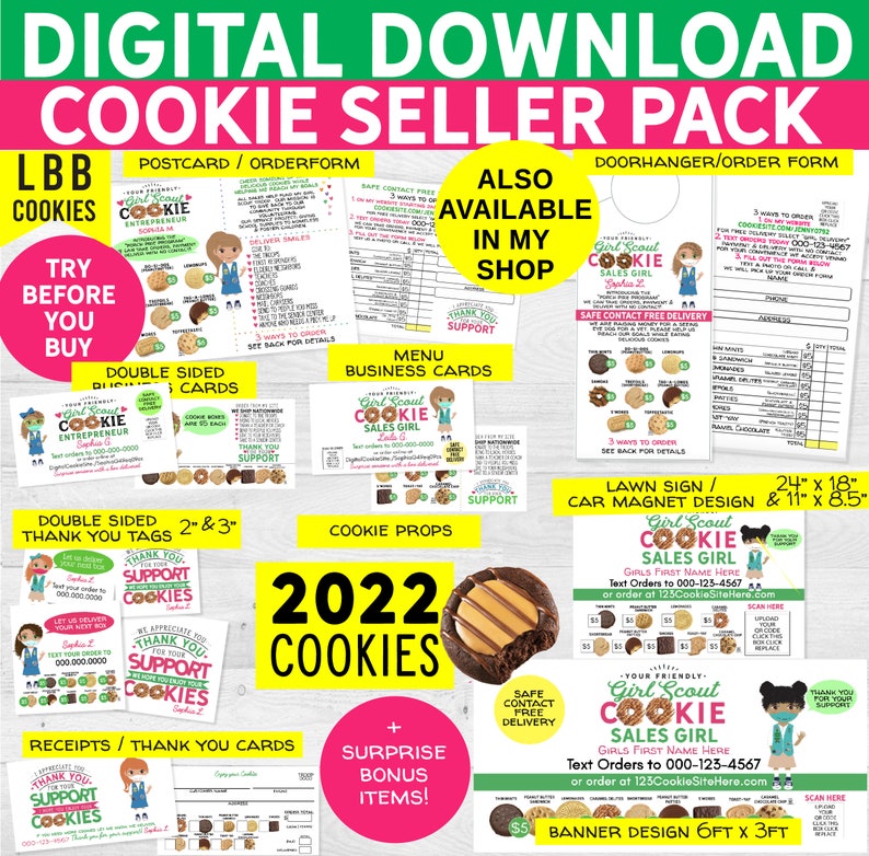 2022 Girl Scout Cookie CLIP ART LBB Clip Art for Cookie Booth Etsy