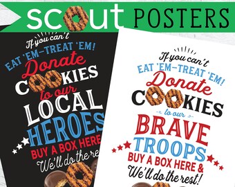 Scout Cookie Donation Poster: Local Heroes & Brave Troops (Digital Download)