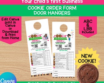Scout Cookie Door Hangers, Canva Template, Digital Downloads (ABC and LBB Coookies)