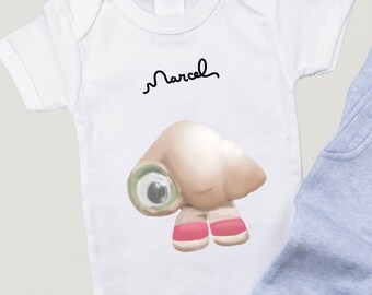 Marcel the Shell Infant Bodysuit, Marcel the Shell with Shoes on, Marcell the Shell