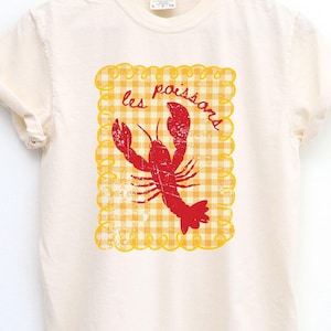 Comfort Colors Lobster T--Shirt, Casual Beach Shirt, Custacean Shirt, Lobster Boil Shirt, Lobster Graphic Unisex Summer Picnic, Coastal Tee