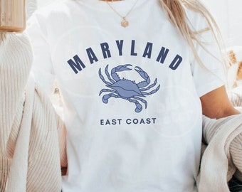 Maryland Blue Crab T-Shirt, Blue Crab Shirt, East Coast Shirt, Crabbing Shirt, Crab Gifts, Sea life Shirt, Beach Tshirt