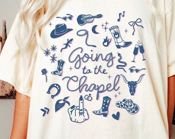 Going to the Chapel Western Theme Comfort Colors Tshirt, Country Bachelorette, Bride Tshirt, Just Engaged Shirt, Gifts for Newly Engaged
