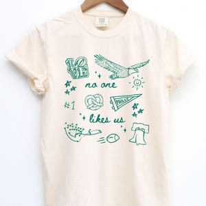 No One Likes Us We Don&#39;t Care Philly Sweatshirt, Funny Philadelphia Sweatshirt, Philadelphia Doodles, Philly Lover Gift
