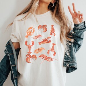 Lobster Tshirt, Crustaceancore Unisex Comfort Colors T-shirt, Aesthetic Lobster Tee, Gifts for Ocean Lovers, Comfort Colors Shirt