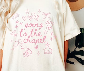 Going to the Chapel Comfort Colors Tshirt, Coquette Bachelorette, Bride Tshirt, Just Engaged Shirt, Gifts for Newly Engaged
