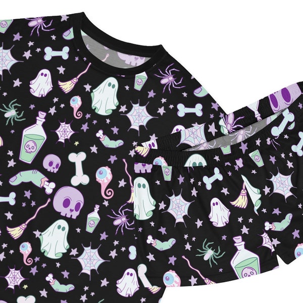 Family Halloween Pajamas, Halloween Pajamas, Halloween Doodles Pajamas, Matching Pajamas, Couples, Pyjamas, Kids Pajamas