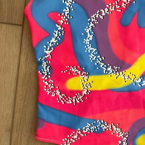 One-piece 80s Malibu Swimsuit Neon Roller Skating Bathing - Etsy