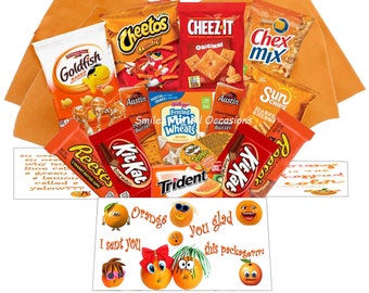 Orange Care Package / Care Package / College Gift / Military Care Package / Snack Care Package / Box Of Snacks / Snack Basket