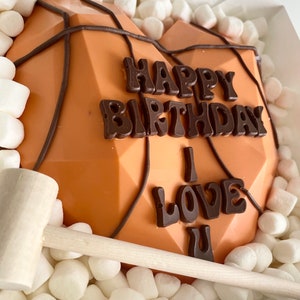 Sports Breakable Chocolate Heart / Basketball Football Baseball Soccer / Fathers Day / Gift with Hammer / Birthday Gift / Sports Lover