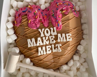 Ice Cream Breakable / Breakable Chocolate Heart / Ice Cream / Smash Heart / Smashable Gift with Hammer / Partner Gift/ BF and GF Gifts