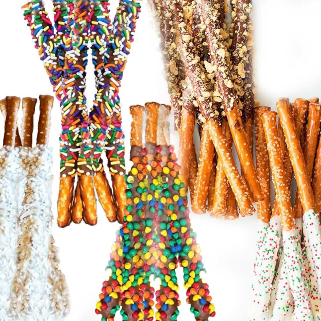 Chocolate Nut Cookie Candy Covered Pretzel Rods / Gourmet Pretzels