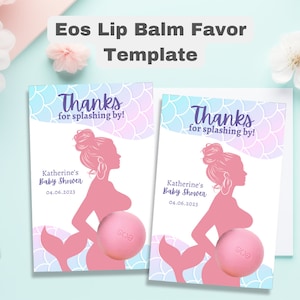 EOS Baby Shower Favor Tags Customizable Instant Download Printable EOS Lip Balm Party Favor Easy Thank You Personalized Templates Baby Girl