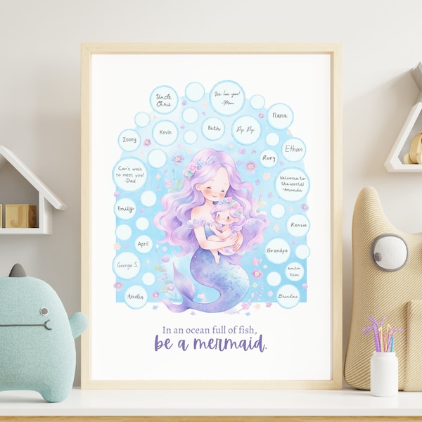 Mermaid Baby Shower Signing Book Etsy