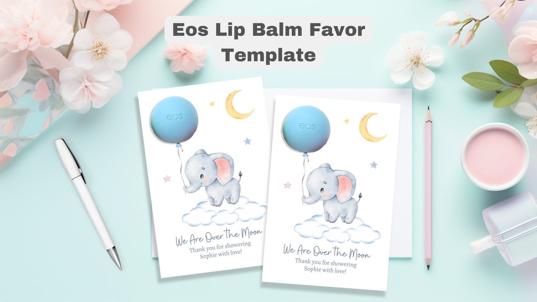 EOS Baby Shower Favor Custom Tags Instant Download Printable EOS Lip ...