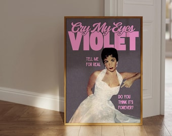 Elizabeth Taylor Art Print: Cry My Eyes Violet, Showgirl (Digital Download)