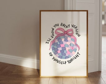 Mirrorball Watercolor Art Print: Taylor Lyrics (Digital Download)