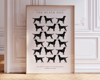 The Black Dog Art Print: Tortured Poets Department, Vintage Coastal Decor (Digital Print)