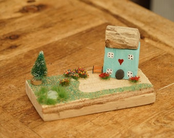 Driftwood Cottages - Driftwood Houses - Driftwood Scene - Driftwood Art