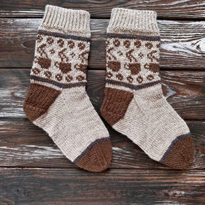Knitted Socks Hand Knit Socks Warm Socks child socks warm coffee socks Handknit Socks Hadmade Socks Warm Feet Woolen Socks