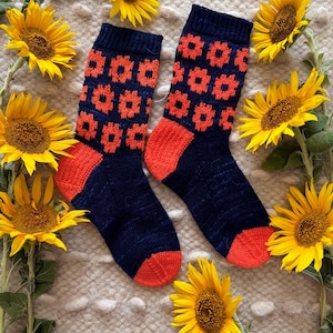 Knitted Socks Hand Knit Socks Warm Socks ladies socks warm boots sunflower socks Handknit Socks Hadmade Socks Warm Feet Woolen Socks