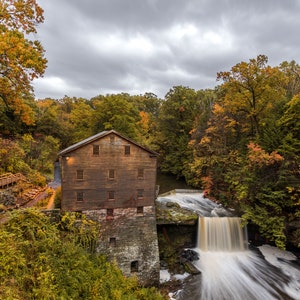 Lanterman's Mill in the Fall at Sunrise Mill Creek Park, Youngstown, Ohio image 1