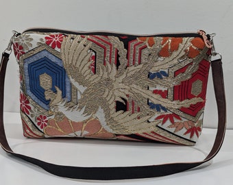 Kimono Purse, Obi Bag, 2ways Bag, Small Handbag, Shoulder Purse, Shopping Bag, Bag in Bag, Luxurious, Elegant gift for her, Silk Bag