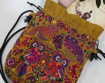 Vintage 80s 90s Guatemalan Hippie Ikat Rainbow Hip Fanny  display picture 1