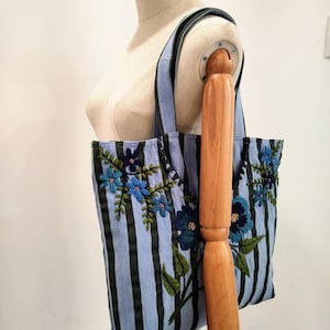 Embroidered Tote Bag, Square Tote Bag, Huipil Floral Embroidered Bag, Floral Design, Guatemalan, Cotton Bag,