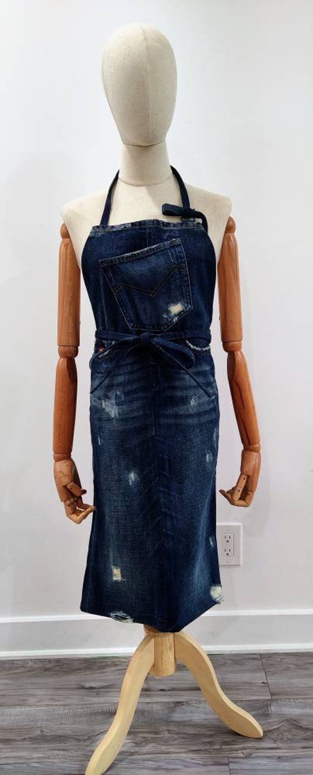 Grill Denim Apron Gardening Apron Upcycled Unisex Etsy