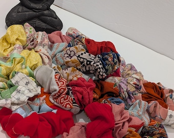 Silk Scrunchie, Hair Tie, Chouchou, kimono