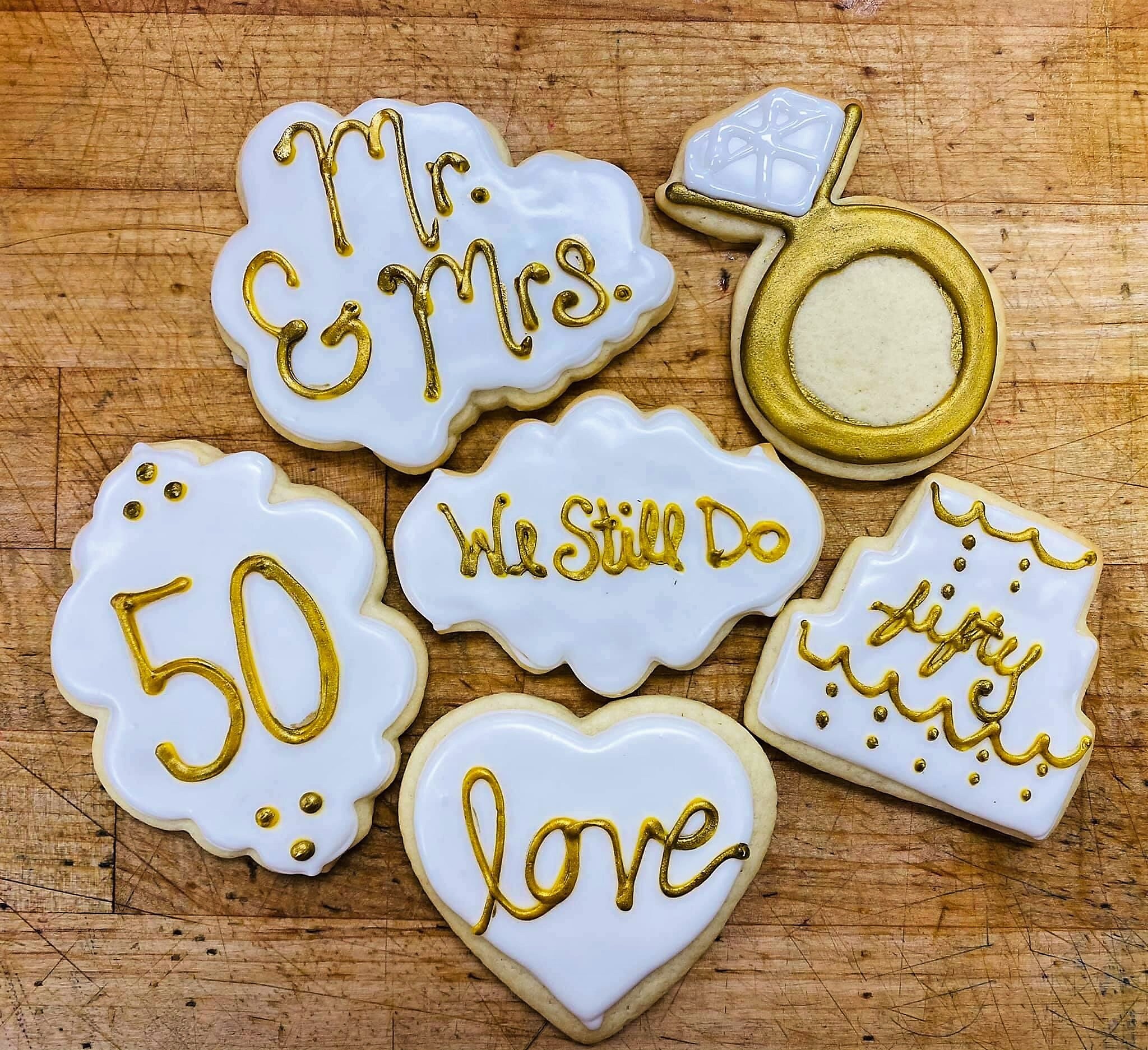 50th Anniversary Cookies Custom Cookies Anniversary Etsy