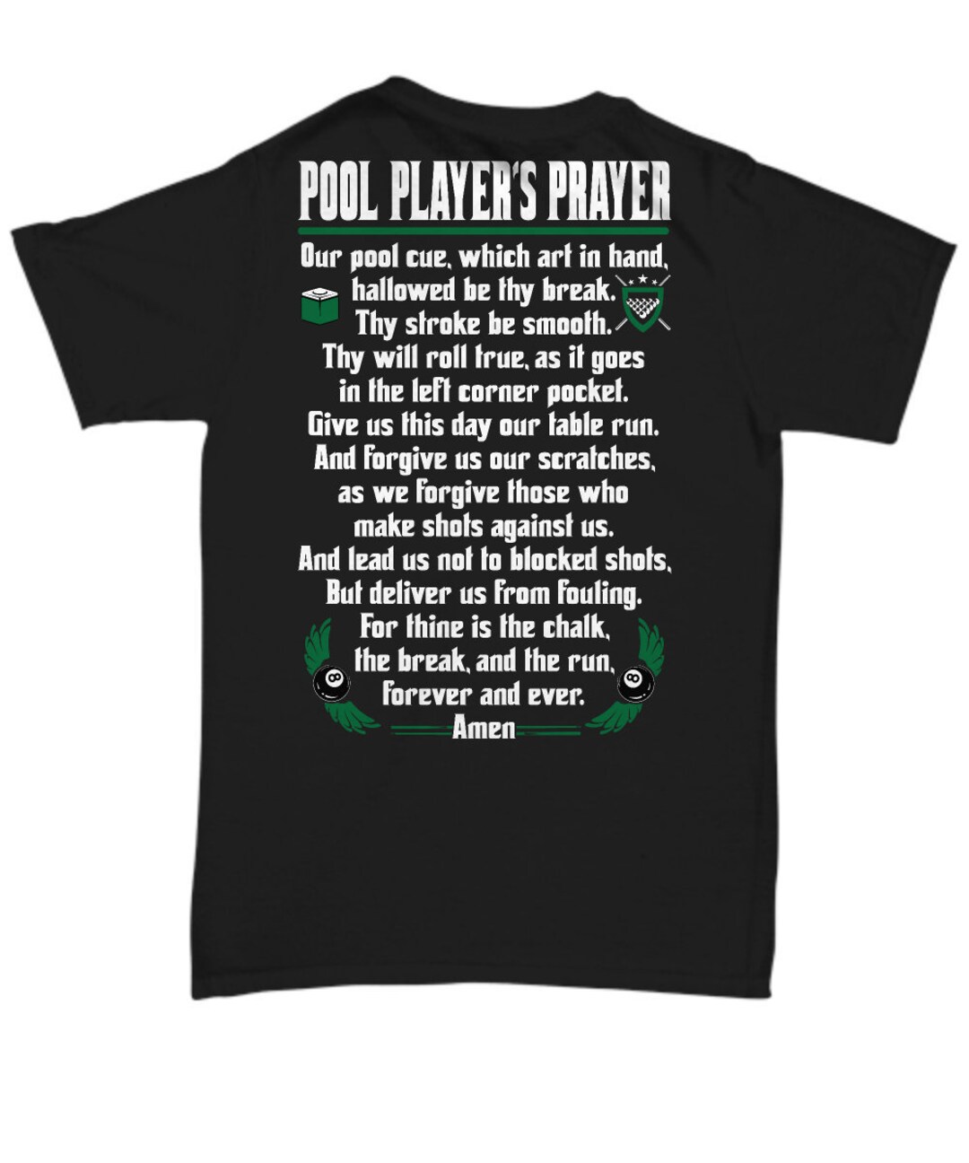 Pool, Pool Gift, Pool Player's Prayer, Pool Player Gift, Pool Tshirt