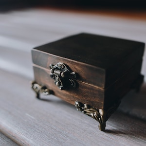 Ceremony ring box, Wedding ring box, Ring box wooden.