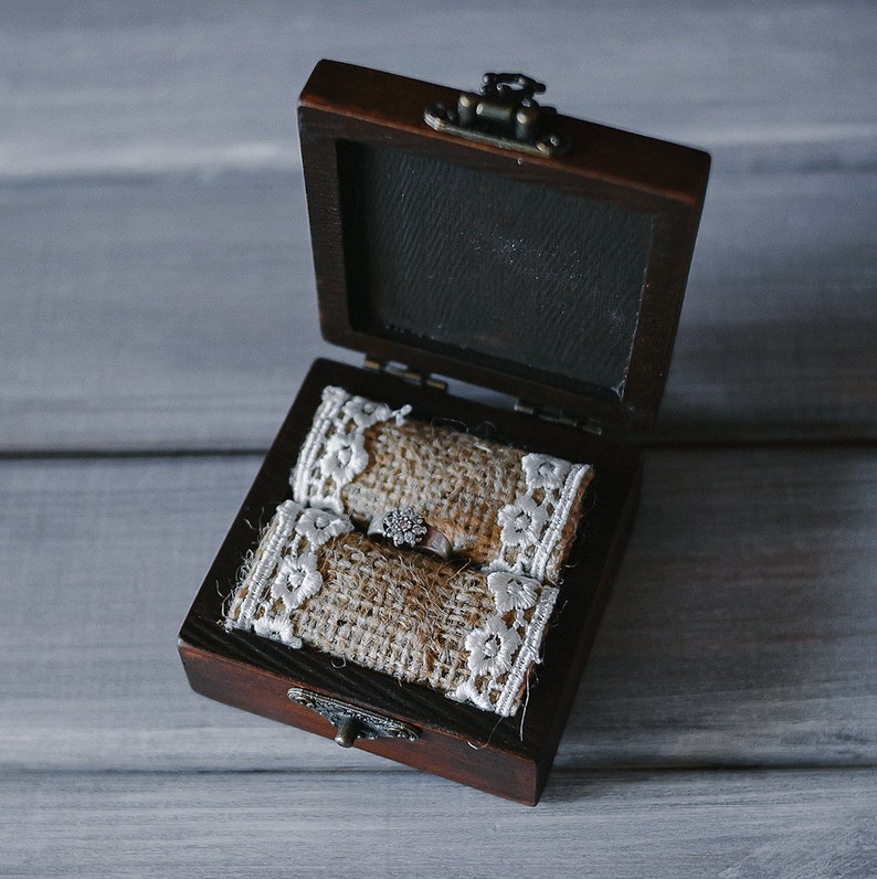 Ceremony ring box, Wedding ring box, Ring box wooden. image 4