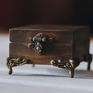Ceremony ring box, Wedding ring box, Ring box wooden. image 5