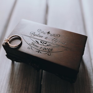 Ring bearer box with personalized initials