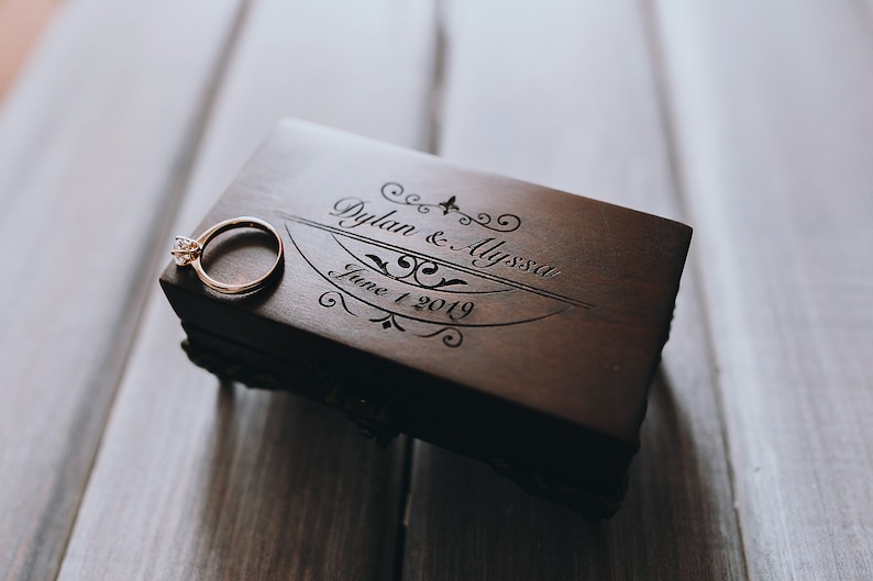 Ring bearer box with personalized initials