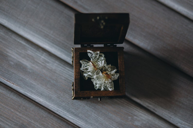 Ceremony ring box, Wedding ring box, Ring box wooden. image 7