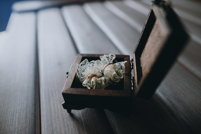 Ceremony ring box, Wedding ring box, Ring box wooden. image 8