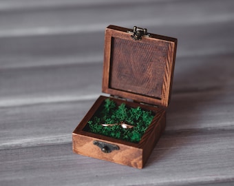 Hochzeitsgeschenkbox Ringträgerbox Rustikale Ringträger Box für Hochzeitsringe Einzigartige Ringbox Rustikale Hochzeitsbox Ringträger aus Holz