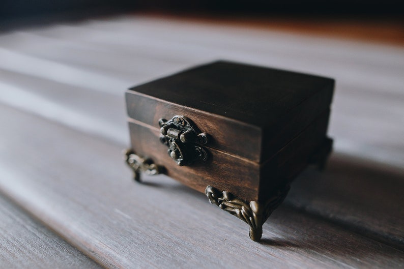 Ceremony ring box, Wedding ring box, Ring box wooden. image 1