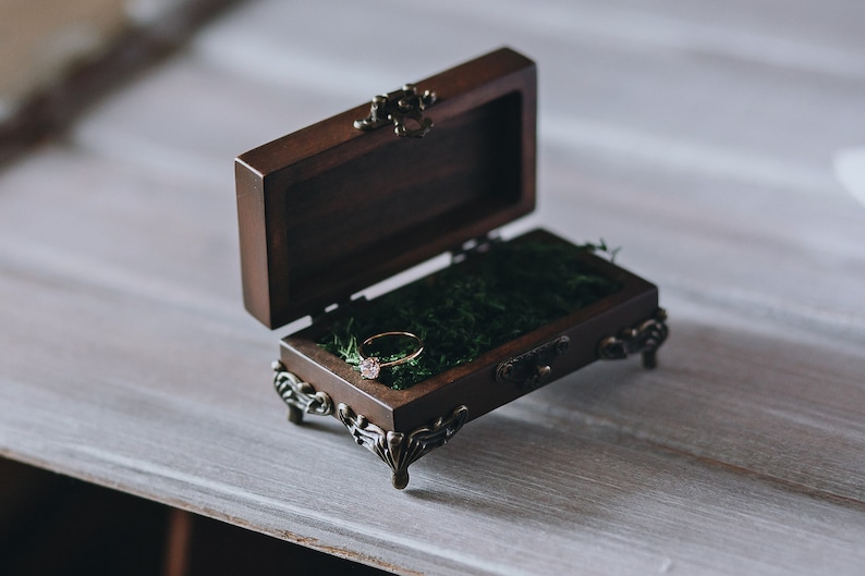 Scatola Anelli Matrimonio In Legno Personalizzata - Porta Anelli Fidanzamento Con Incisione - Foto 5