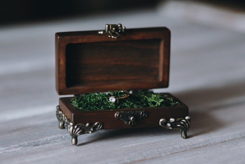 Wooden ring box handmade for wedding ceremony