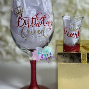Birthday Queen Wine Glass, Personalized Wine Glass, Fun Wineglass ...