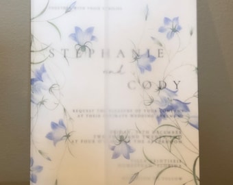 Bluebell Flower Vellum Jacket For Wedding Invitations