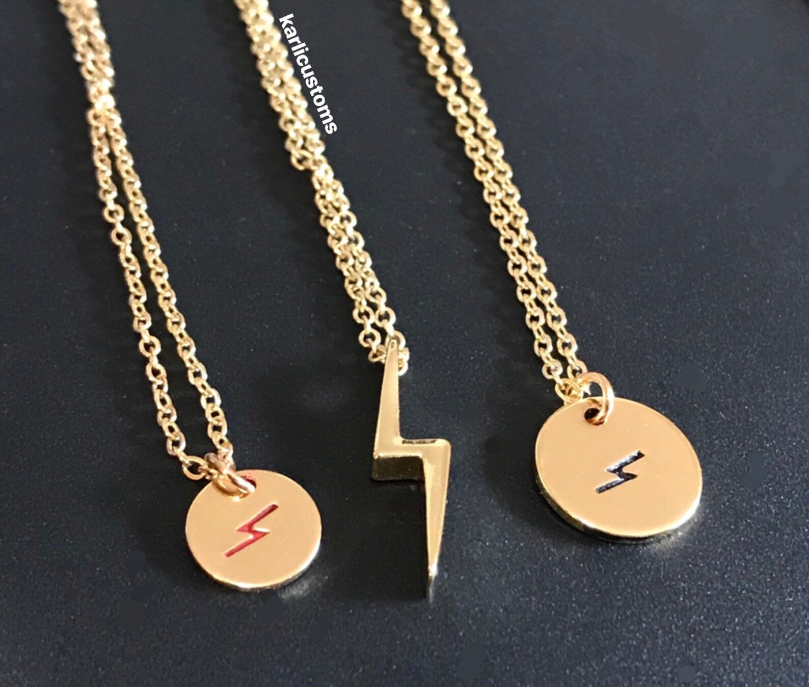 Lightning Bolt Necklace Etsy