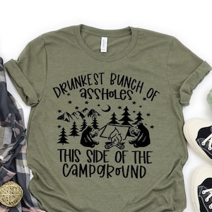 Funny Camping Shirt, Drunkest Bunch Of, This Side Of The Campground, Camping T-Shirt, Matching Camping Shirt, Group Camping, Camper T-Shirt