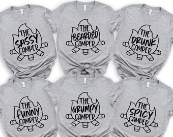 Family Camping Shirts, Camping T-Shirts, Happy Camper, Matching Camping Shirts, Group Trip, Funny Camping Shirts, Camper Shirts